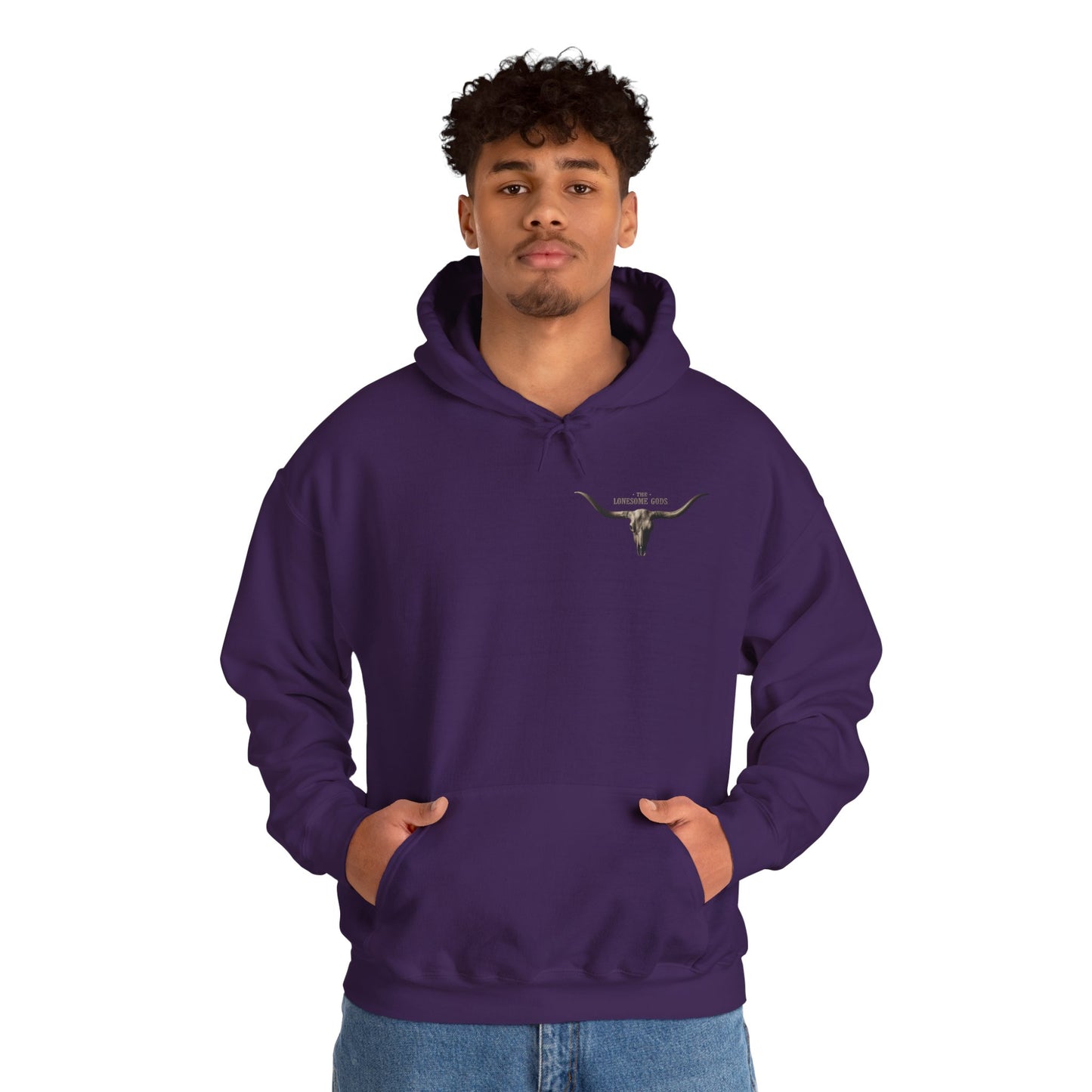 Sweat à capuche graphique Lonesome Gods - Sweat-shirt unisexe en tissu épais avec motifs des deux côtés