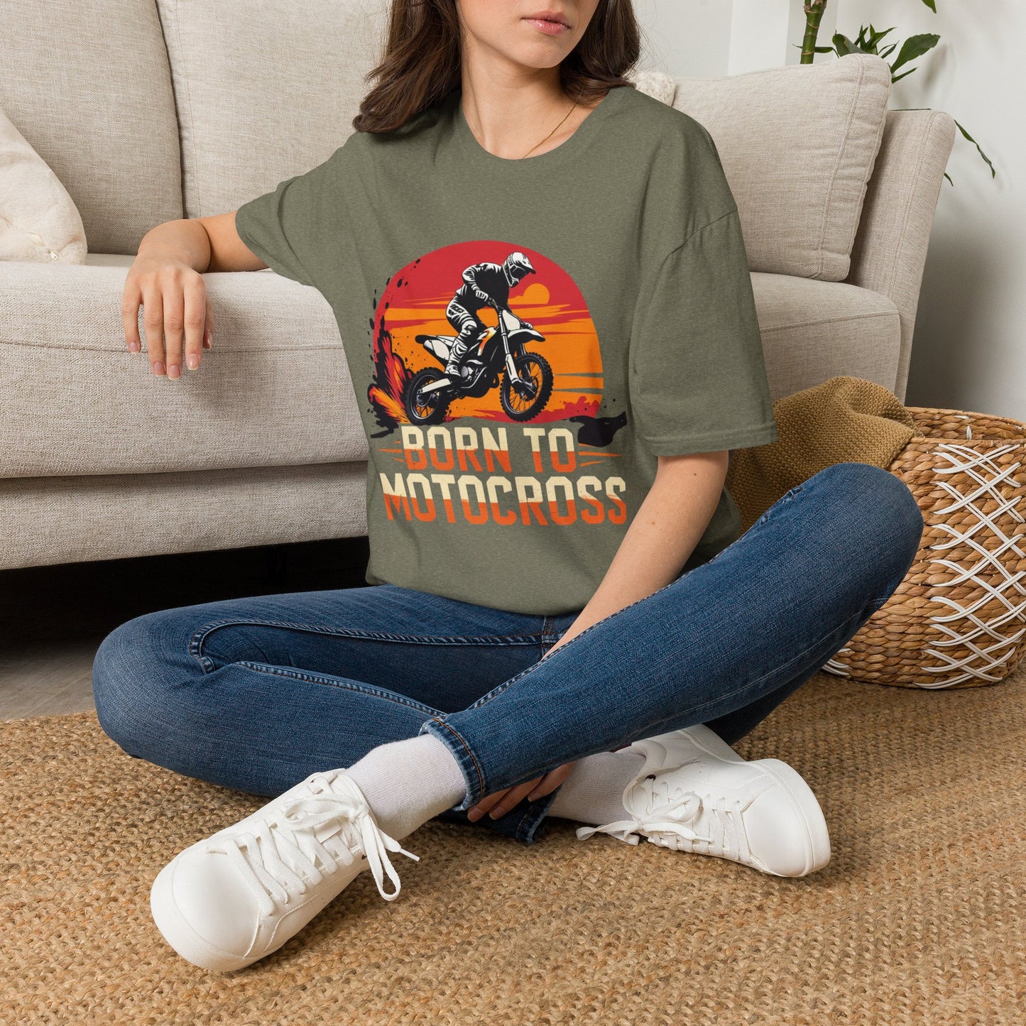Born to Motocross Sunset T-Shirt - Dirt Bike Tee