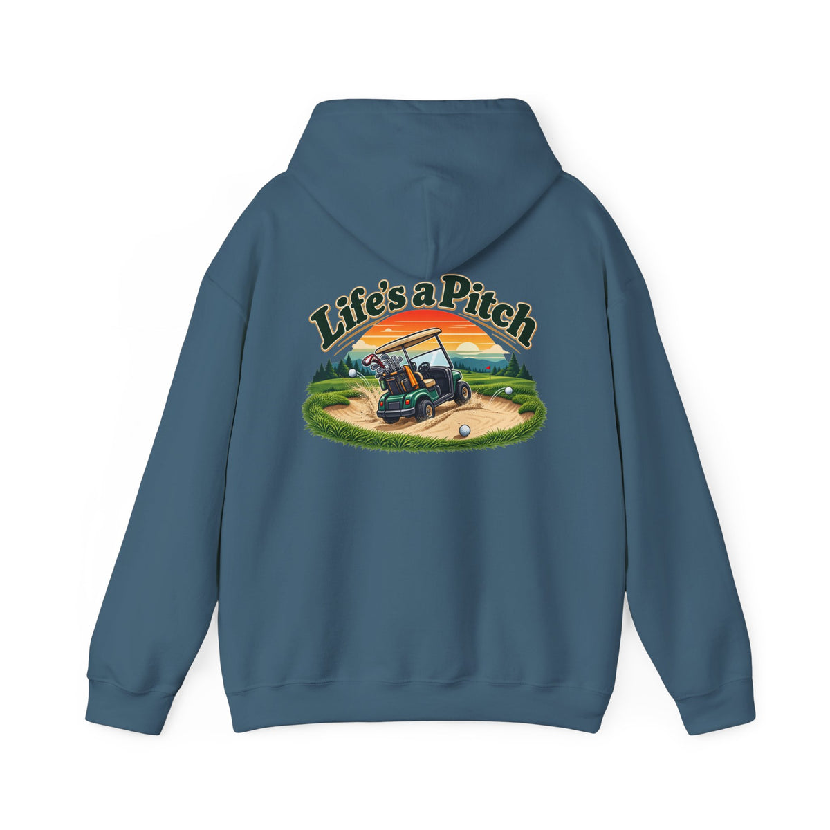Life’s a Pitch Golf Hoodie – Golfer Back Print Hoodie