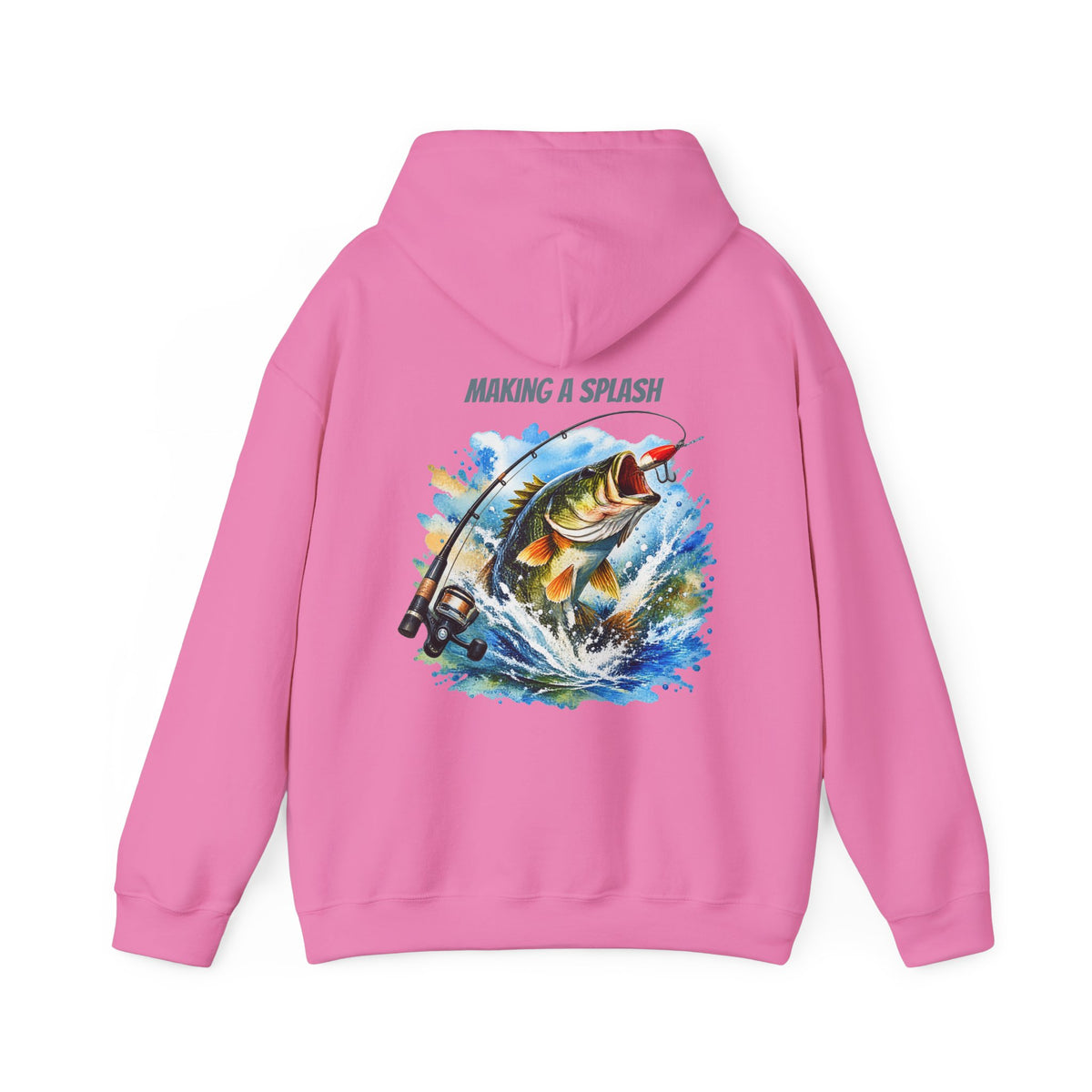 Making a Splash Back Print Hoodie – Fishing Graphic Hoodie