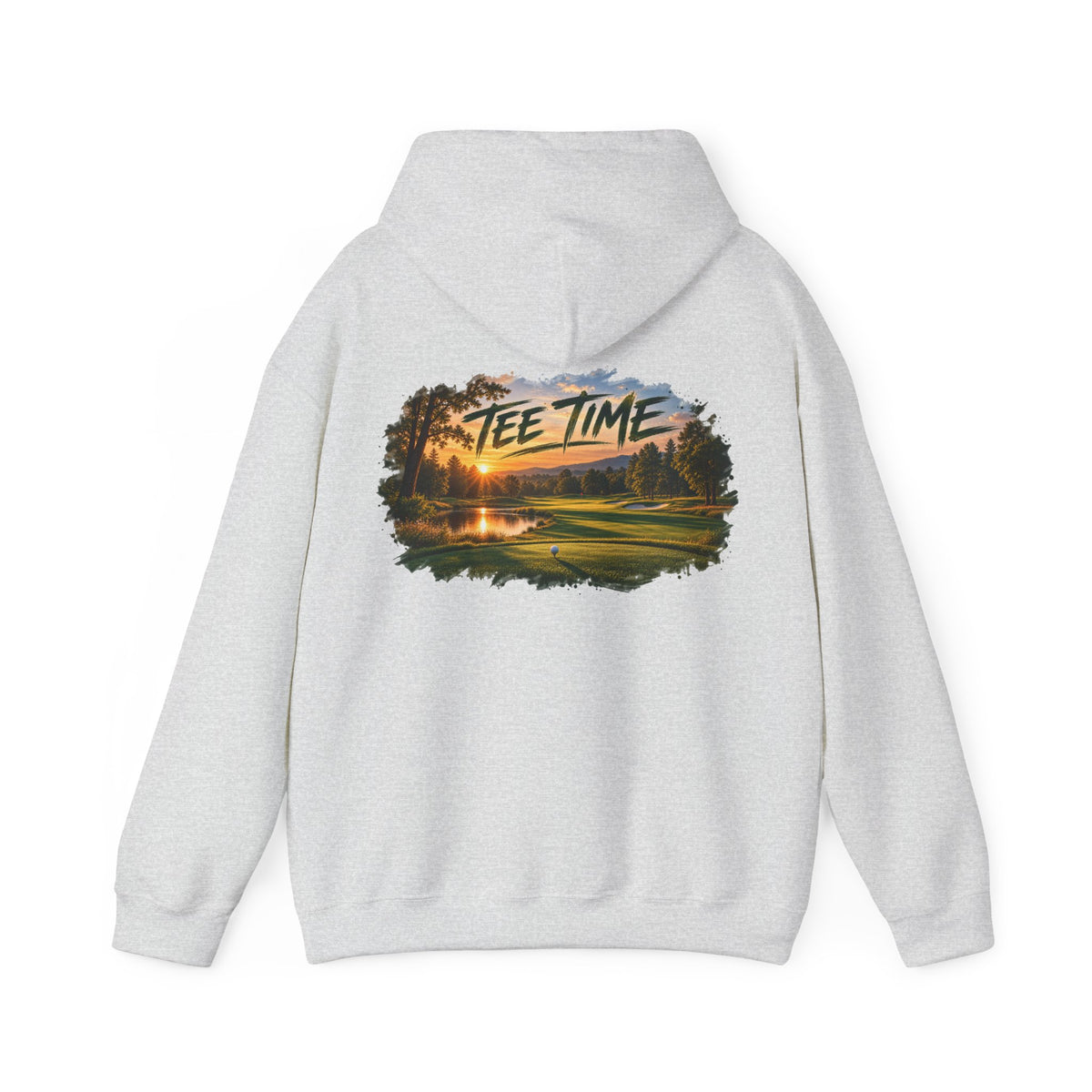 Tee Time Golf Hoodie – Sunset Golf Course Back Print