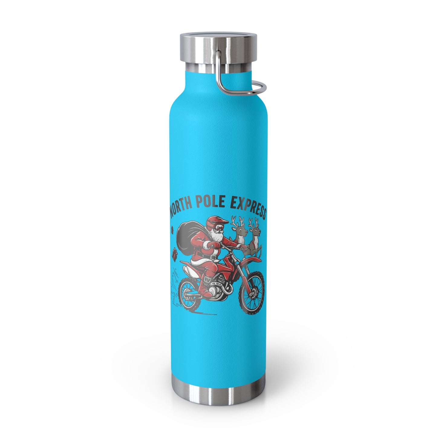 North Pole Express Motocross Christmas Insulated Flask