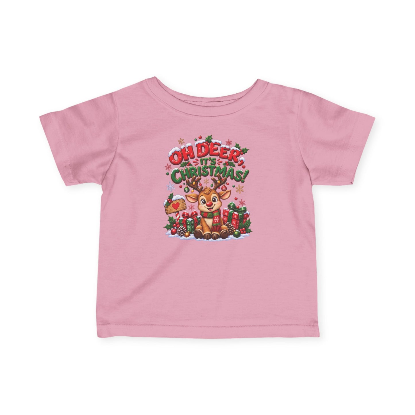 Oh Deer, It’s Christmas! Infant Christmas T-Shirt – Reindeer Tee