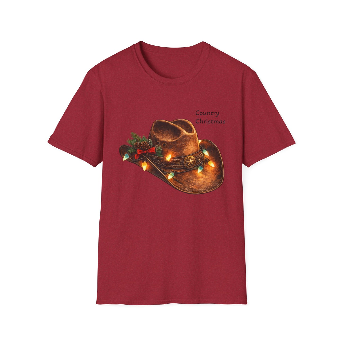 Country Christmas Cowboy Hat T-Shirt
