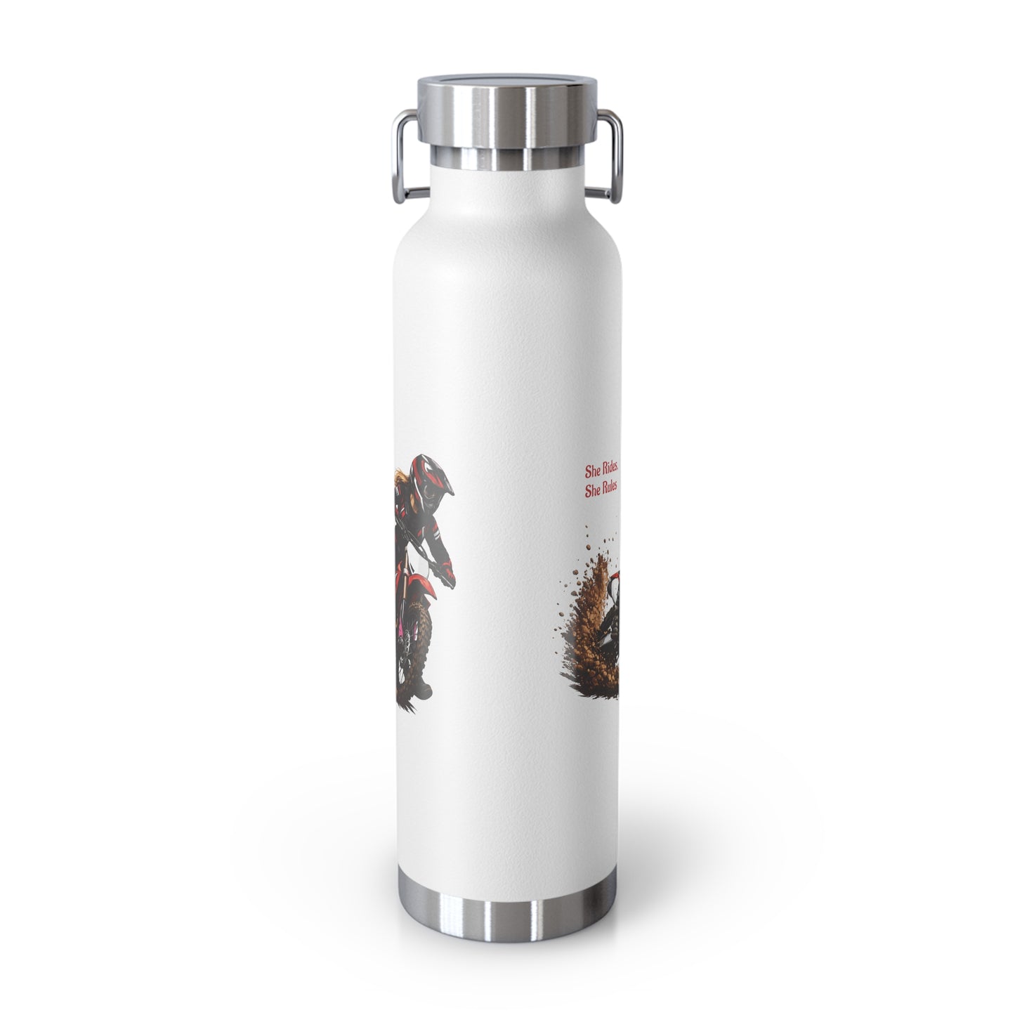 She Rides She Rules Motocross Insulated Flask