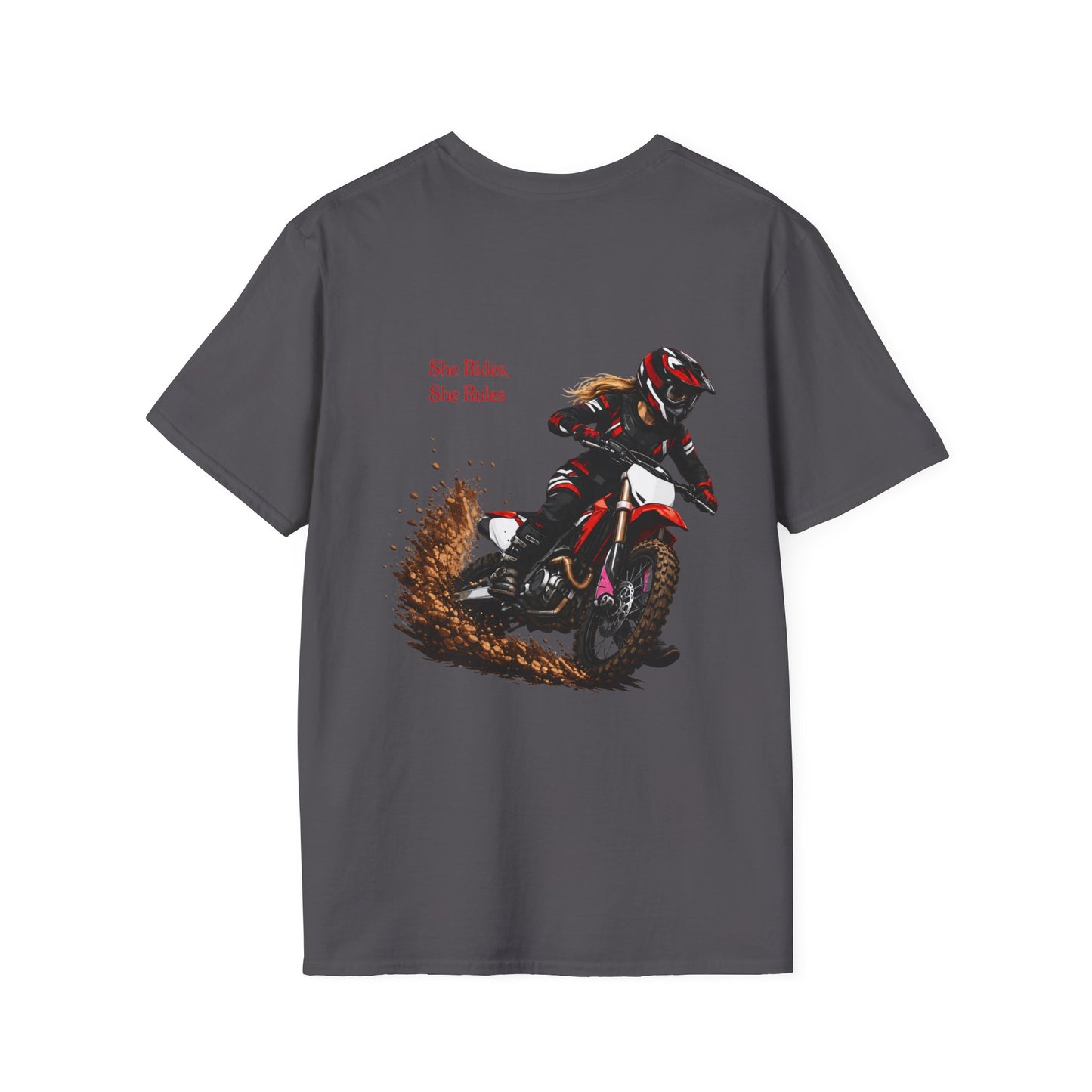 She Rides, She Rules Dirt Bike T-Shirt
