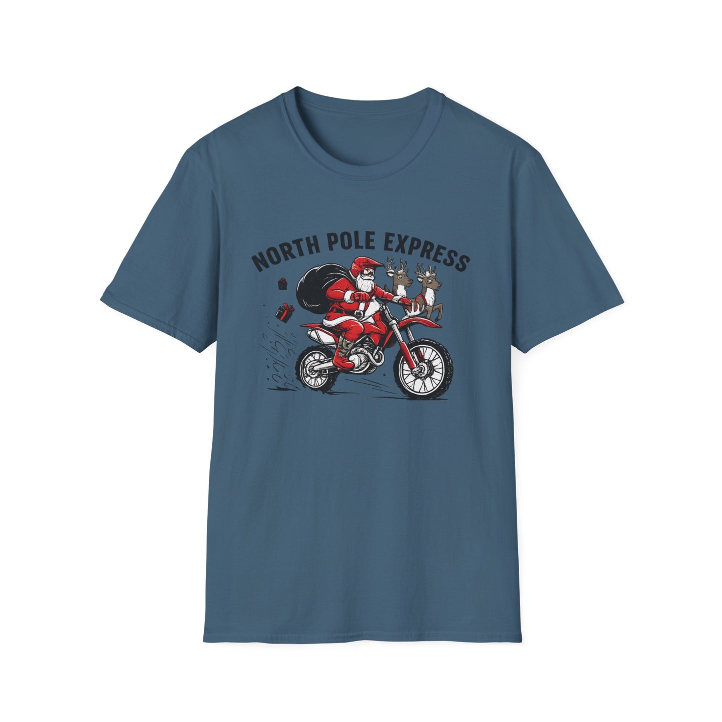 North Pole Express Motocross Christmas T-Shirt