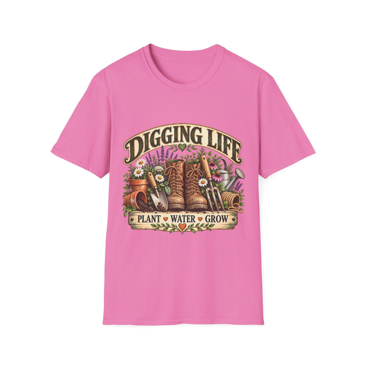 Digging Life Pflanze Wasser Wachsen Vintage Gartenarbeit T-Shirt