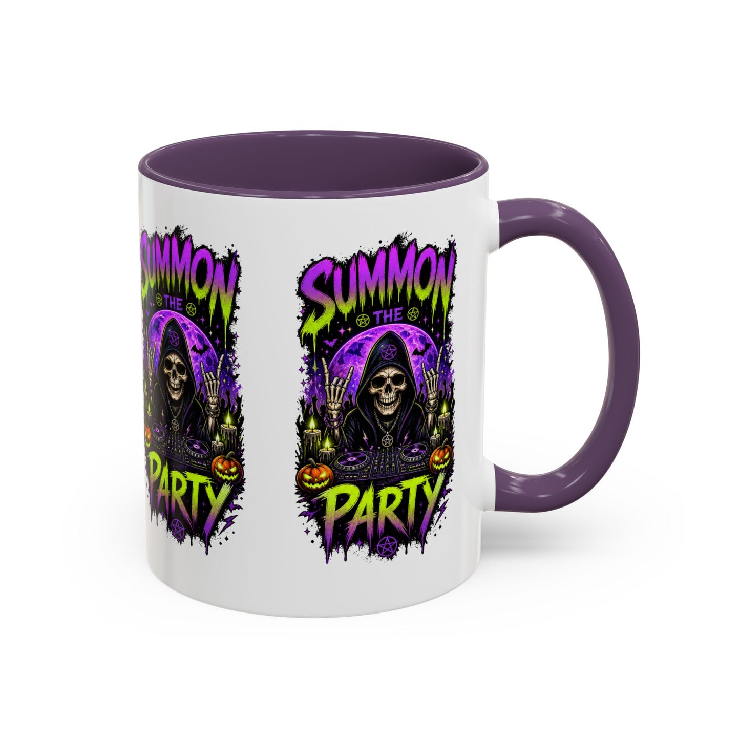 Summon the Party Halloween Accent Mug – Skeleton DJ Mug