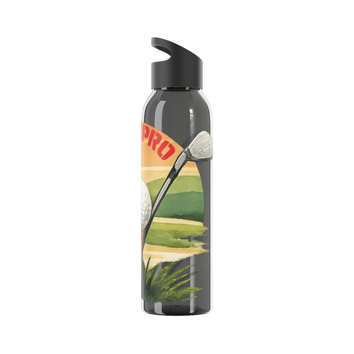 Gourde Golf Pro — Design rétro « Sunset » avec balle et tee de golf