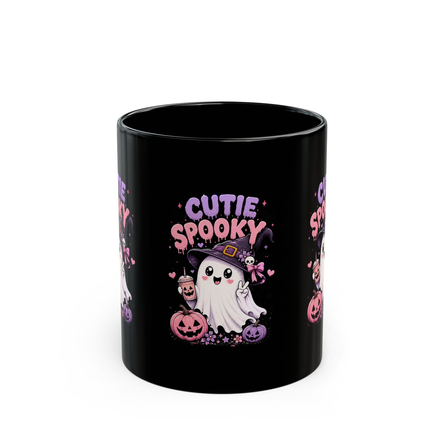Cutie Spooky Halloween Mug – Cute Ghost Black Mug