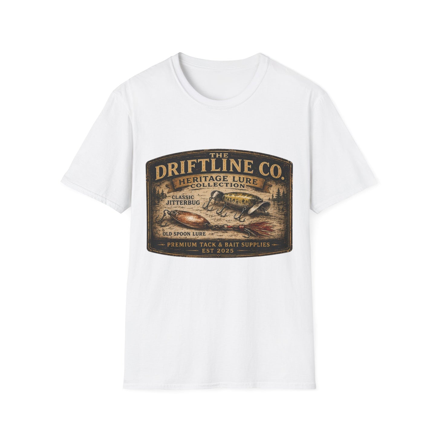 Heritage Lure Collection Vintage Fishing T-Shirt | Front Print Tee | The Driftline Company