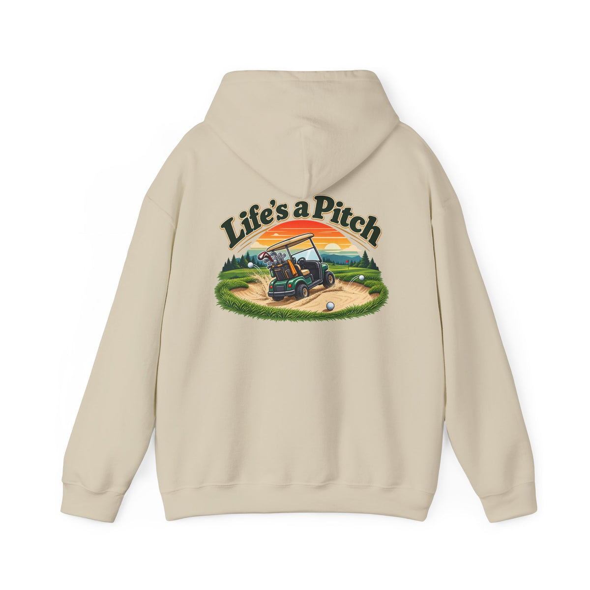 Life’s a Pitch Golf Hoodie – Golfer Back Print Hoodie