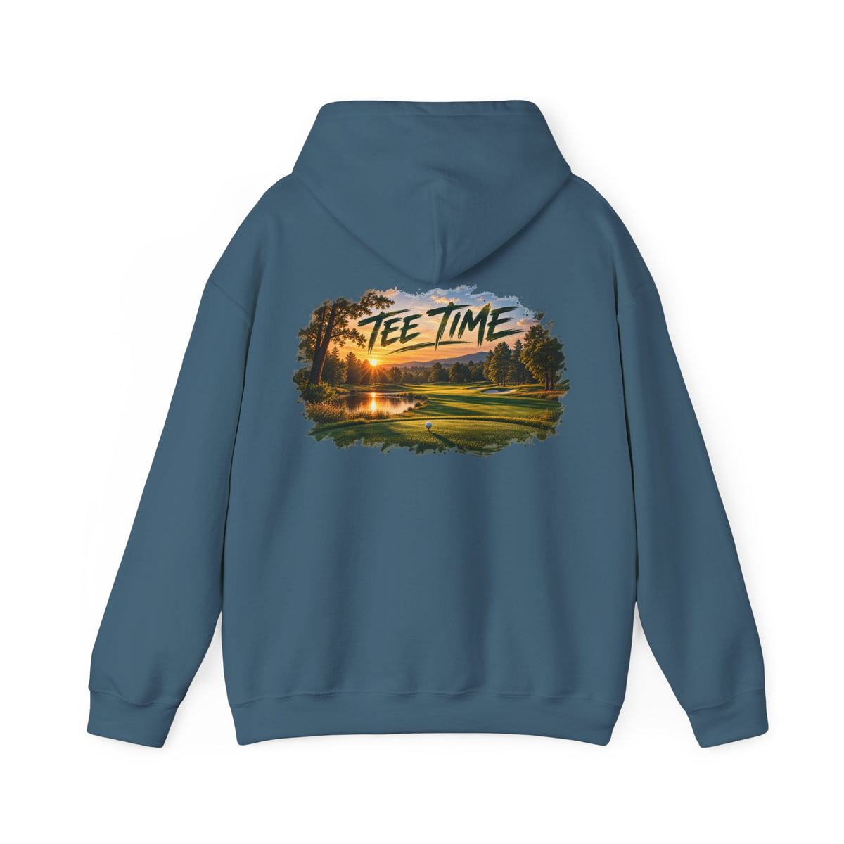 Tee Time Golf Hoodie – Sunset Golf Course Back Print