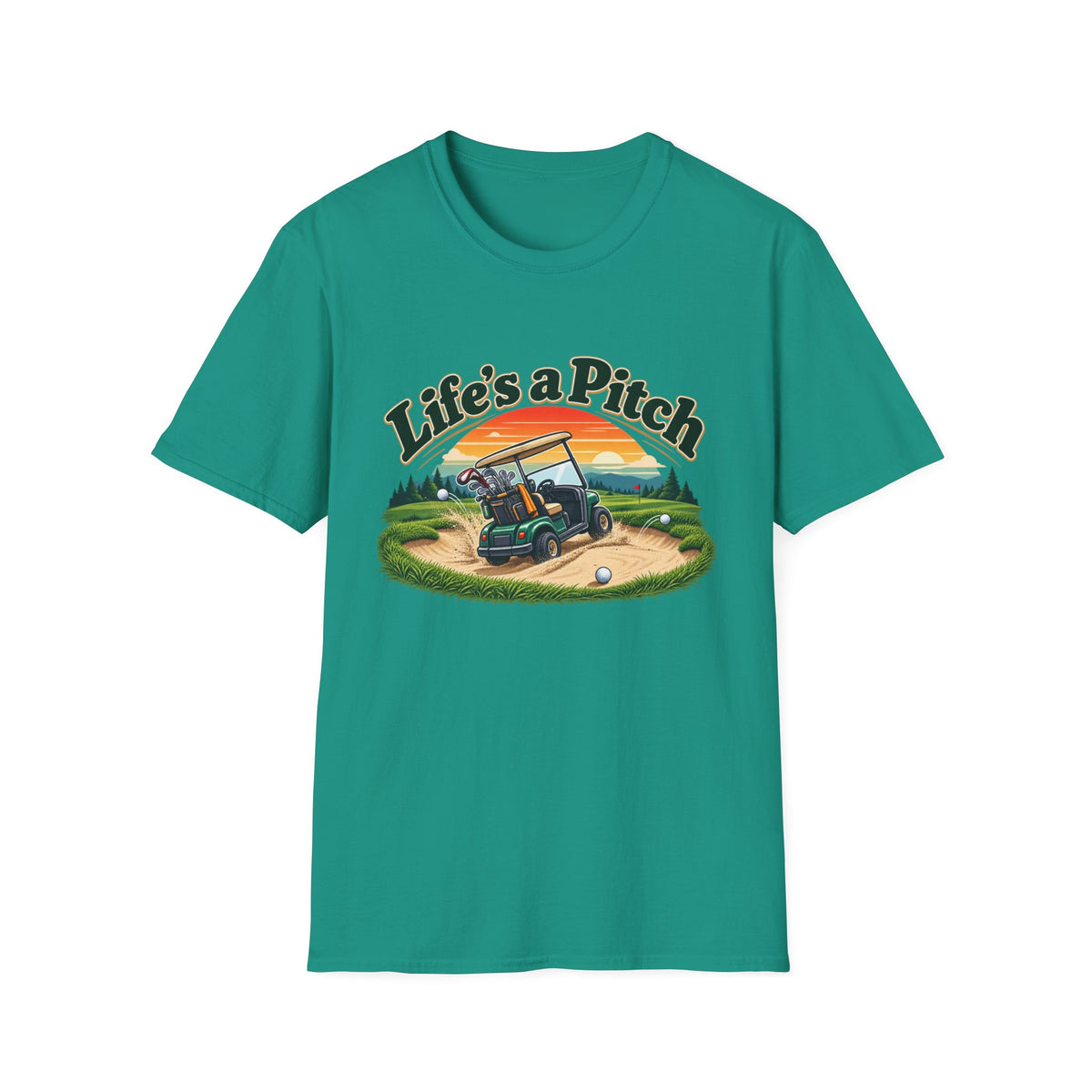 Life’s a Pitch Golf T-Shirt – Funny Golf Cart Tee