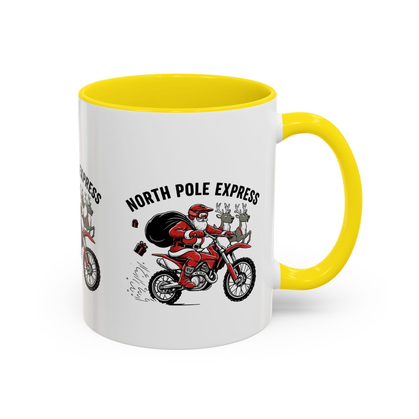 North Pole Express Motocross Santa Christmas Accent Mug