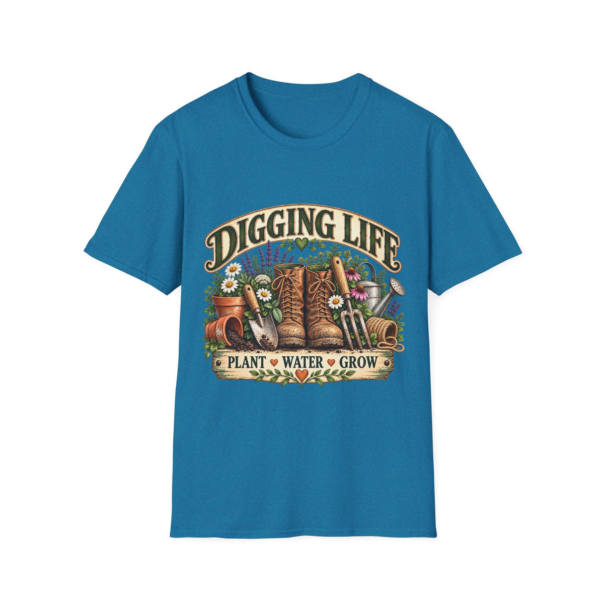 Digging Life Pflanze Wasser Wachsen Vintage Gartenarbeit T-Shirt