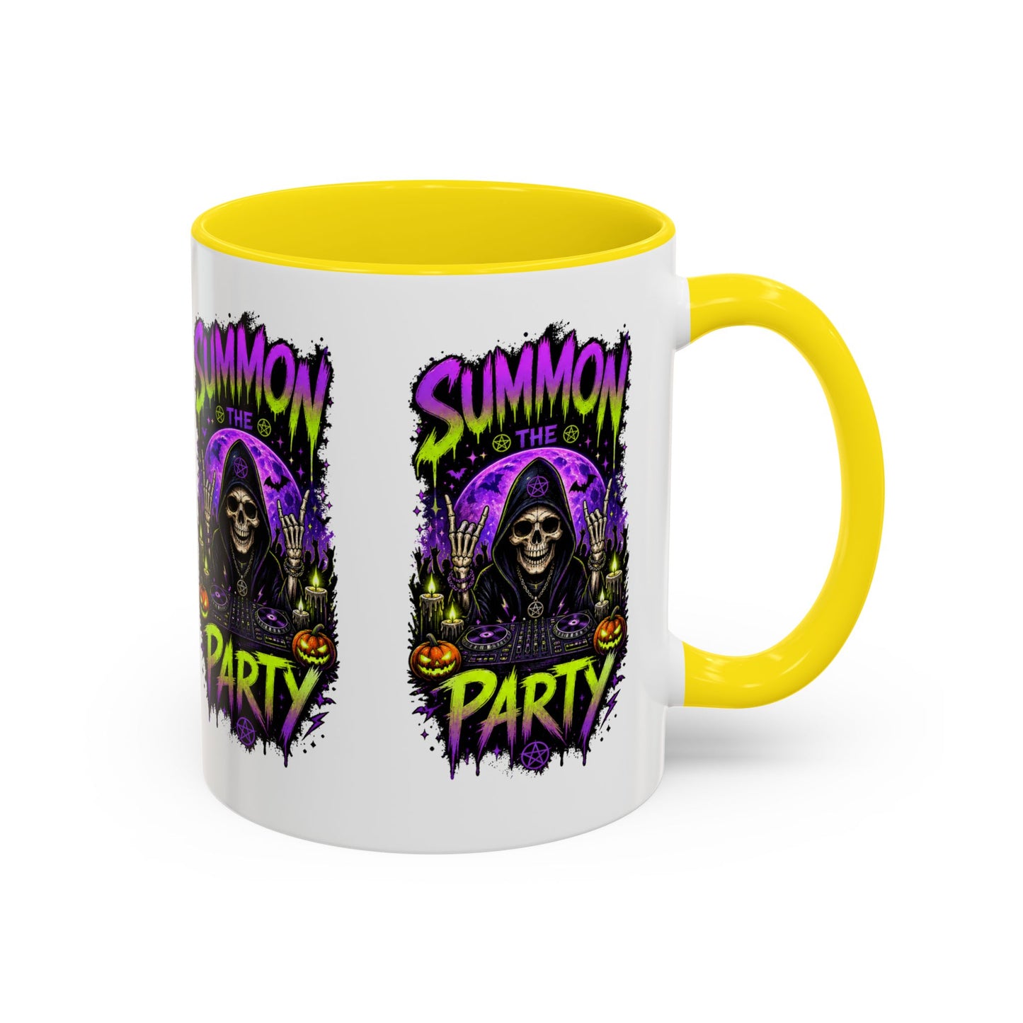 Summon the Party Halloween Accent Mug – Skeleton DJ Mug
