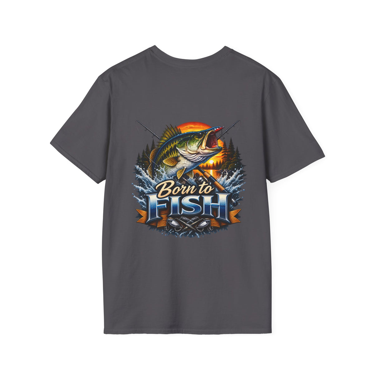 Born to Fish Back Print T-Shirt – Angler Fishing Graphic Tee