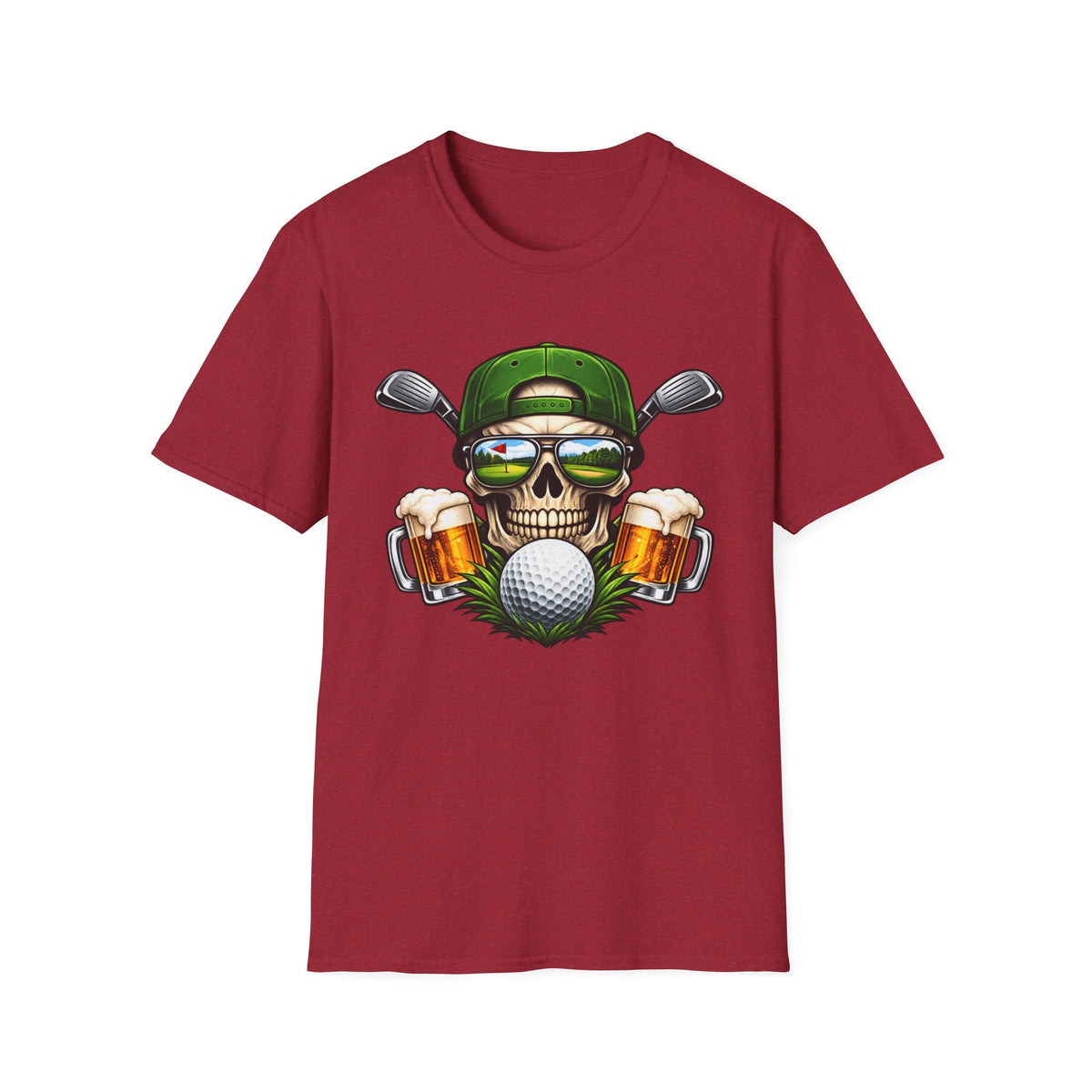 Fairways & Cold Beers Golf Skull T-Shirt