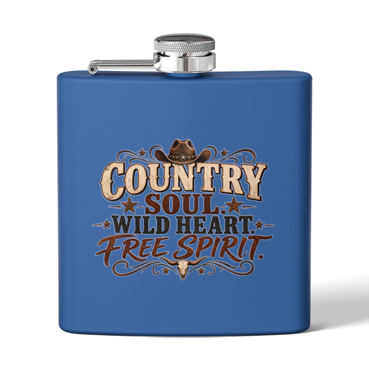 Country Soul Wild Heart Free Spirit Hip Flask