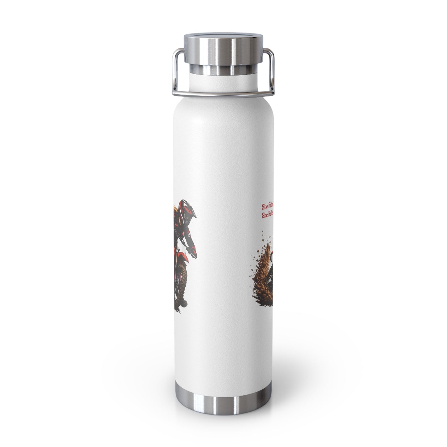 She Rides She Rules Motocross Insulated Flask