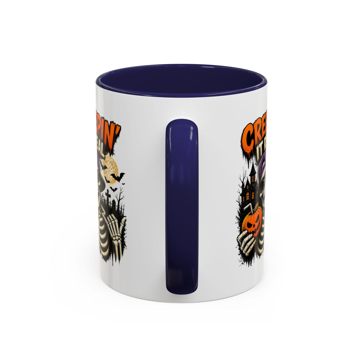 Creepin’ It Real Halloween Accent Mug – Skeleton Coffee Mug