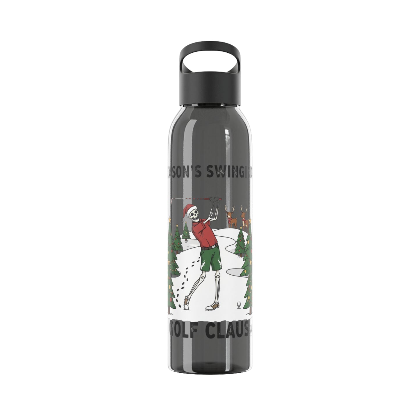 Golf Claus Christmas Golf Water Bottle – Season’s Swinging