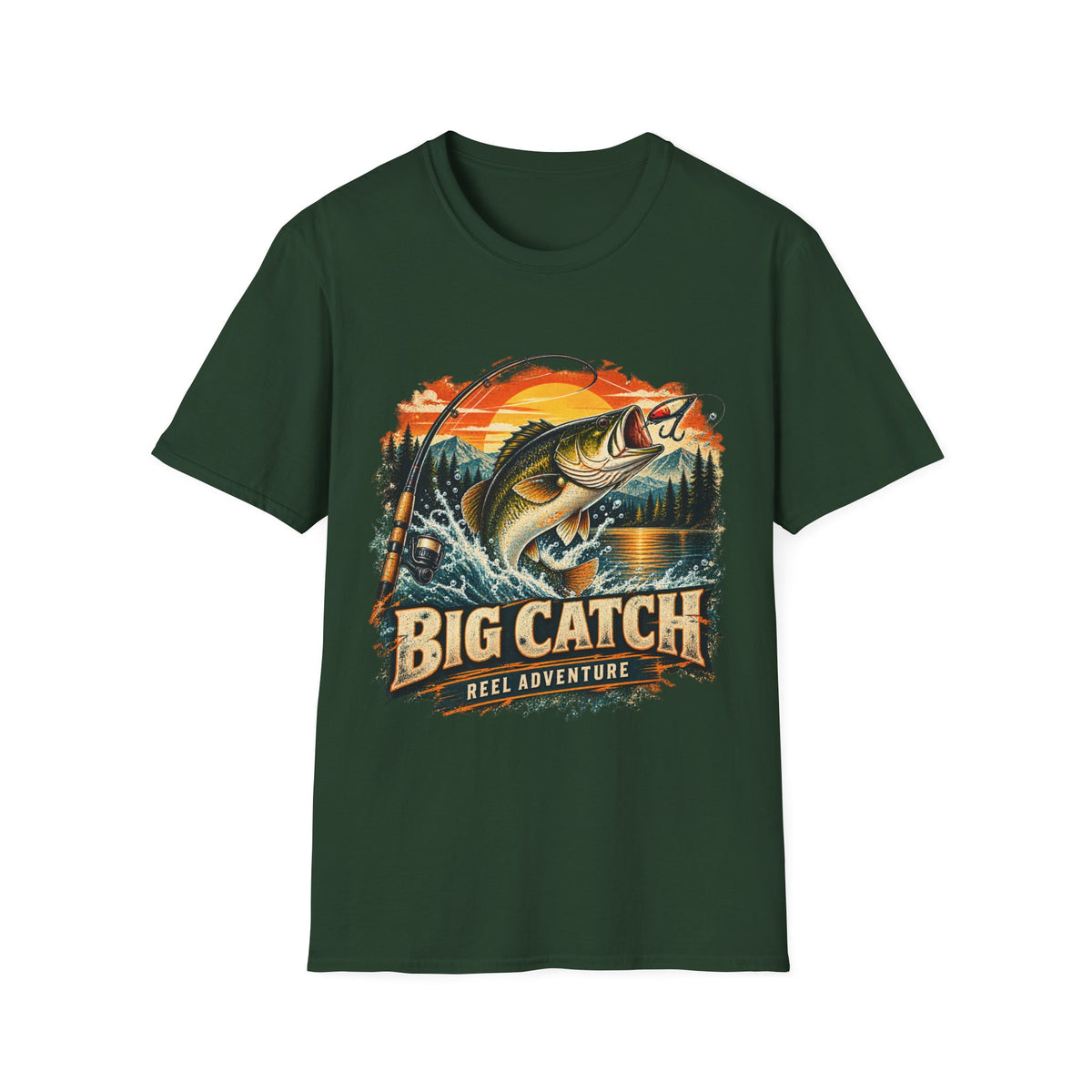 Big Catch Reel Adventure Fishing T-Shirt – Vintage Angler Graphic Tee