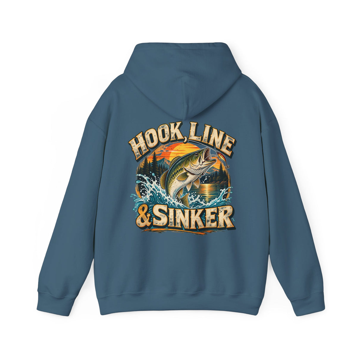 Hook, Line & Sinker Back Print Hoodie – Vintage Fishing Hoodie