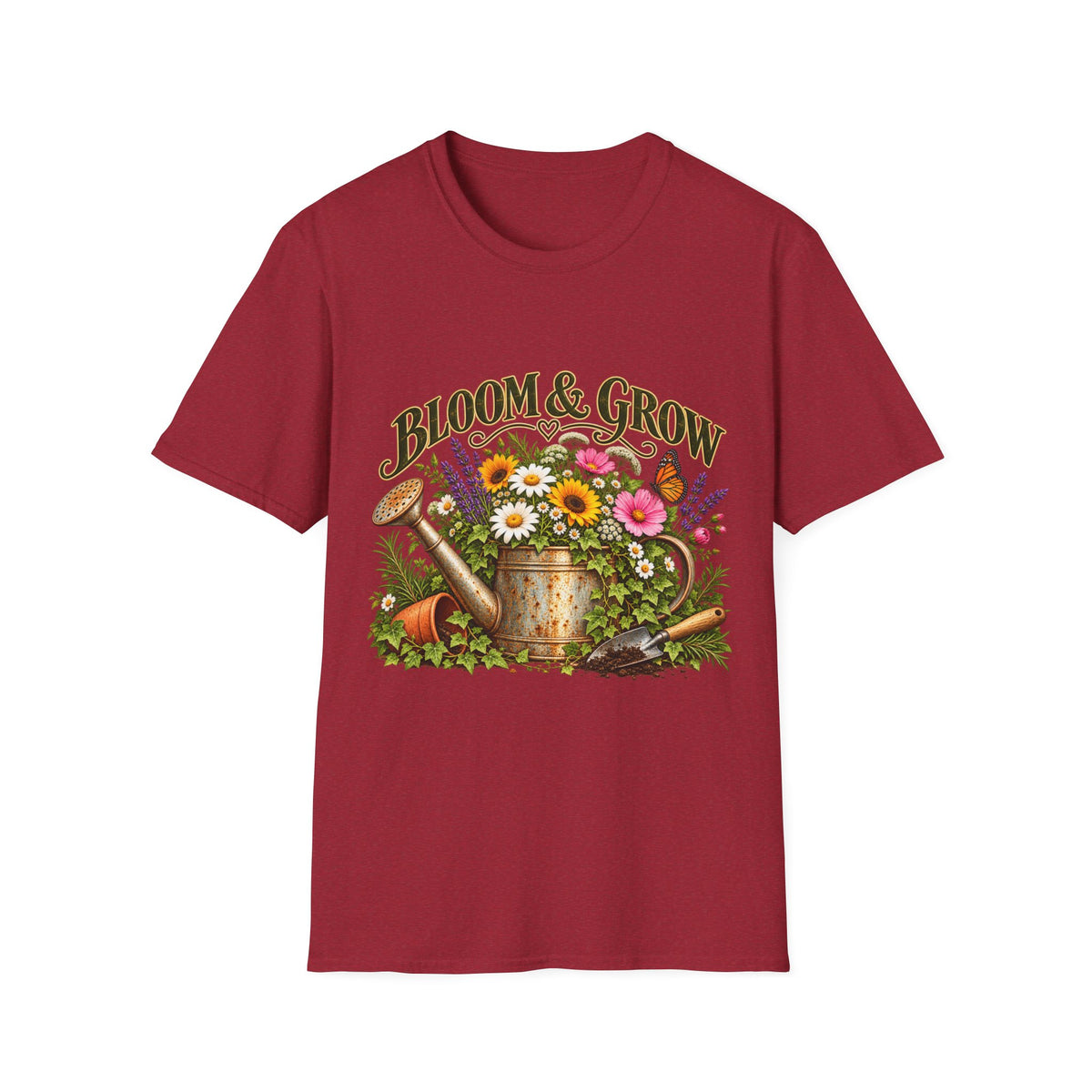 Bloom & Grow Vintage Garden – Front Print T-Shirt