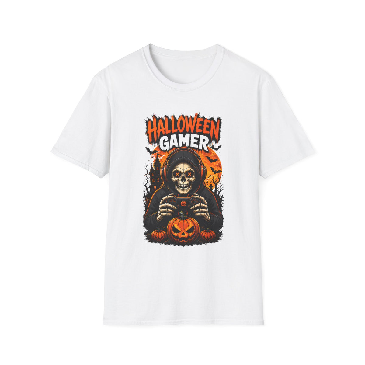 Halloween Gamer T-Shirt – Skull Gaming Halloween Tee
