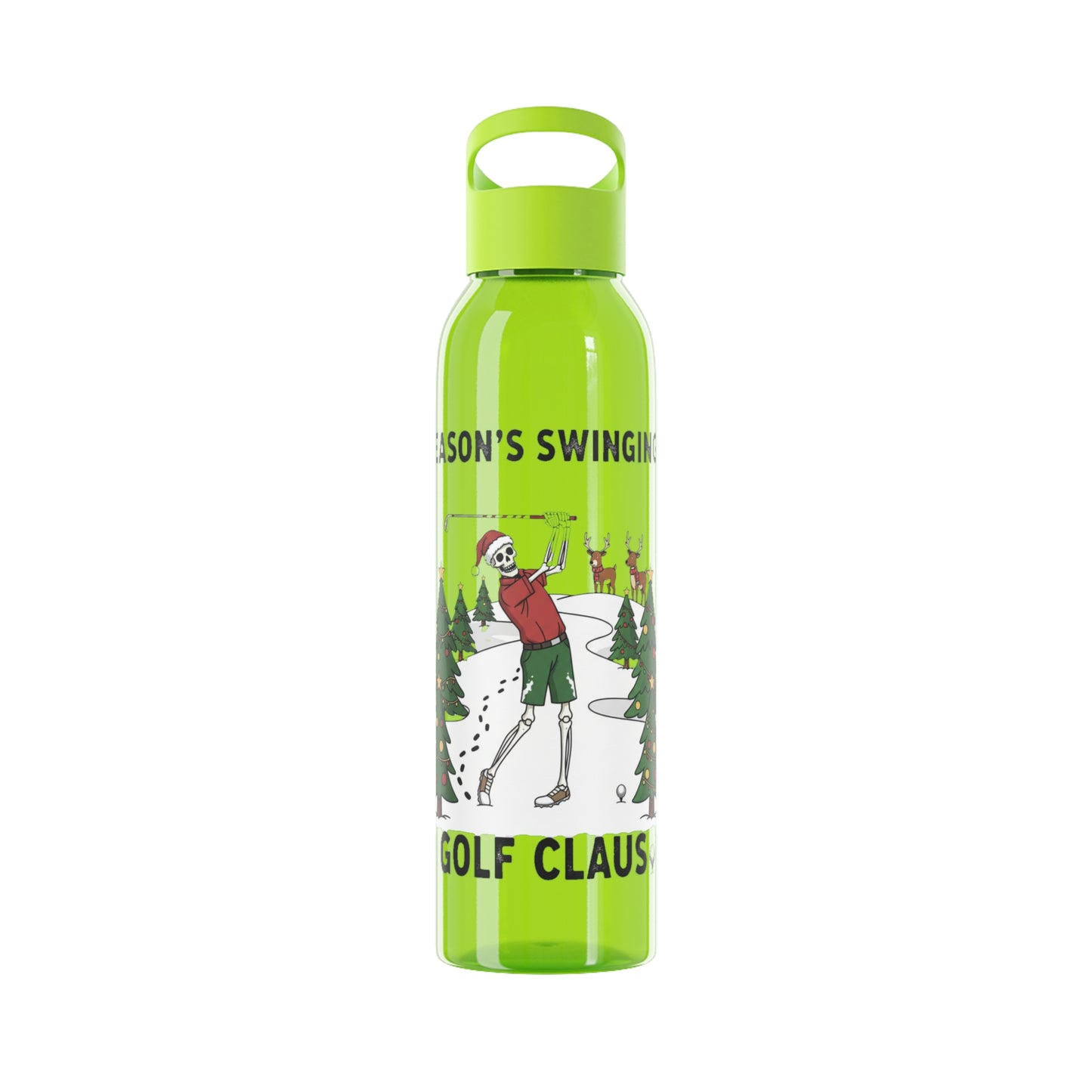 Golf Claus Christmas Golf Water Bottle – Season’s Swinging