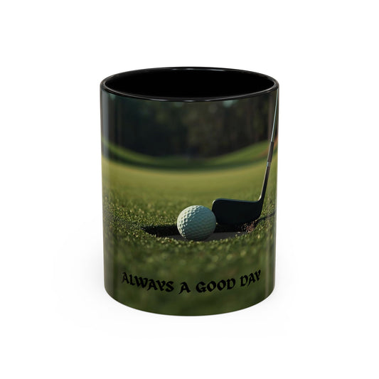 Golf-Inspired Accent Coffee or Tea Mug | Perfect Gift for Golf Lovers | Always A Good Day | Coffee or Tea Mug for Golfers