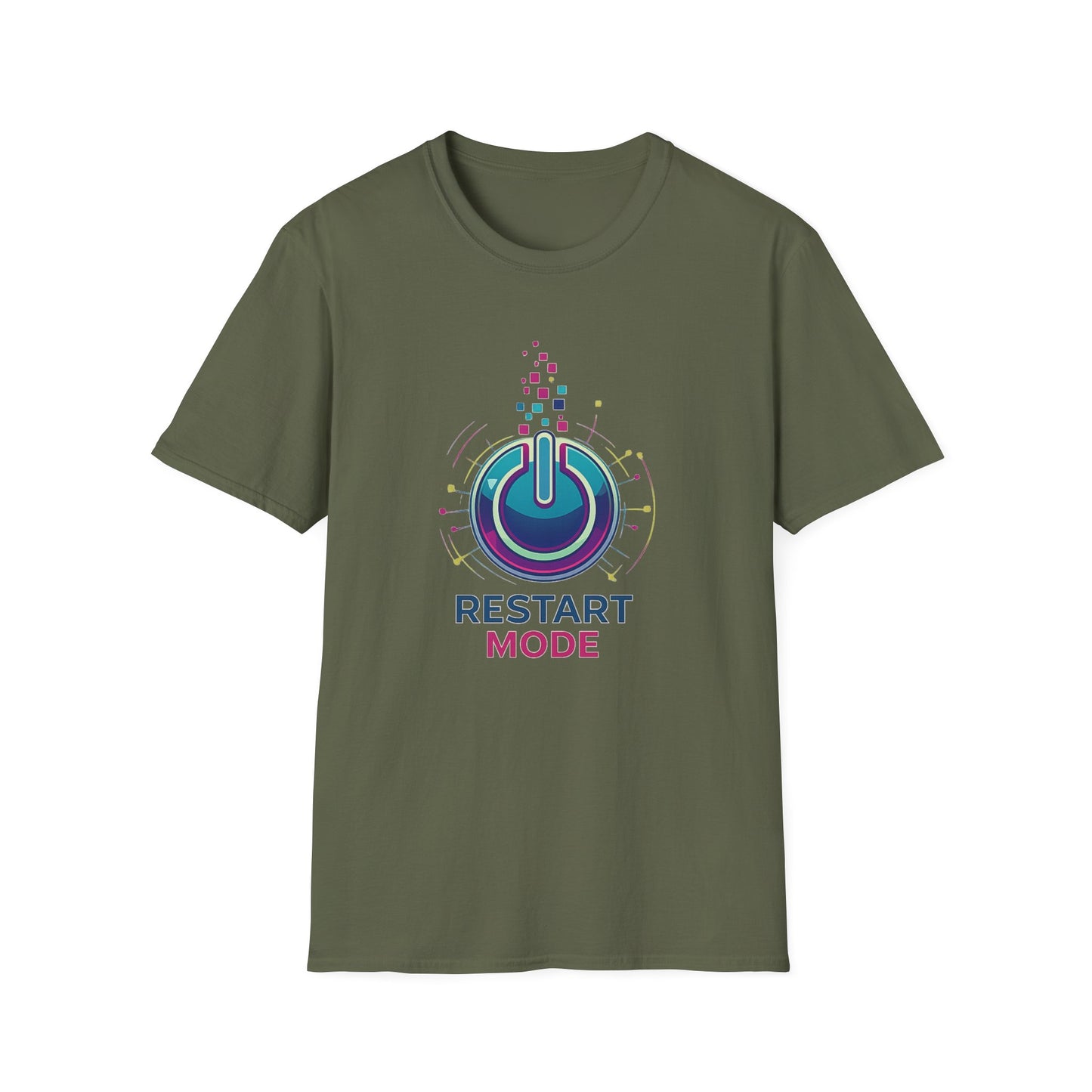 Neustart Modus T-Shirt Power Button Grafik-T-Shirt