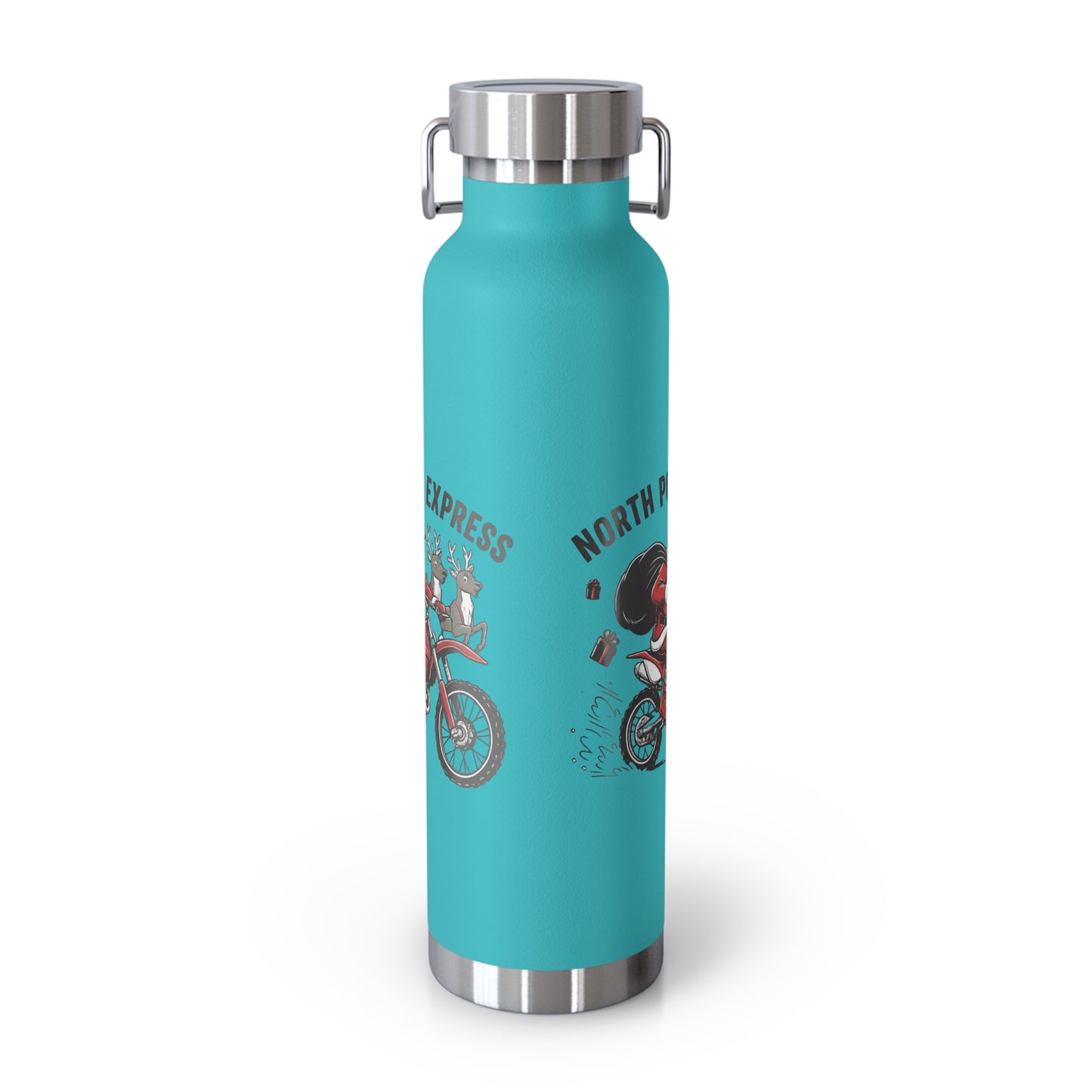 North Pole Express Motocross Christmas Insulated Flask