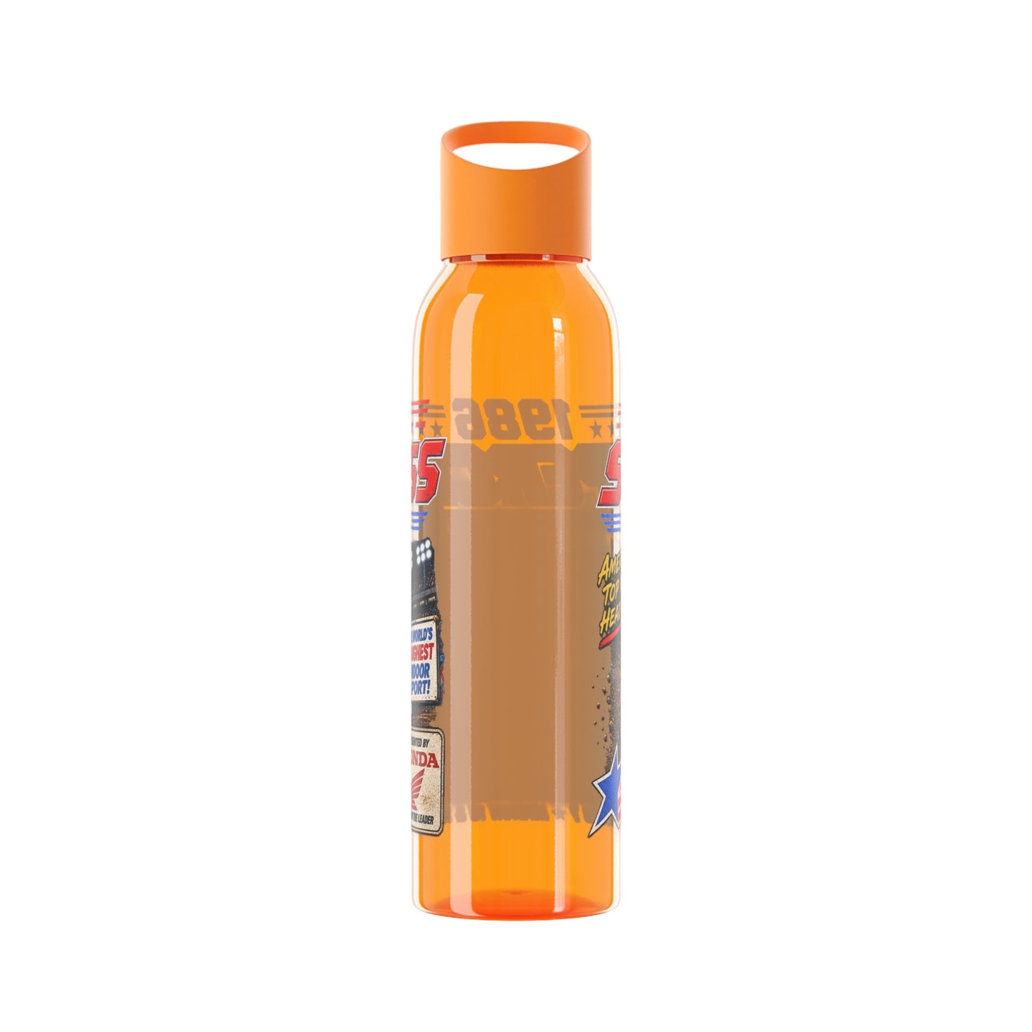 Supercross 1986 Moto Racing Water Bottle  Retro Motocross Champion Design