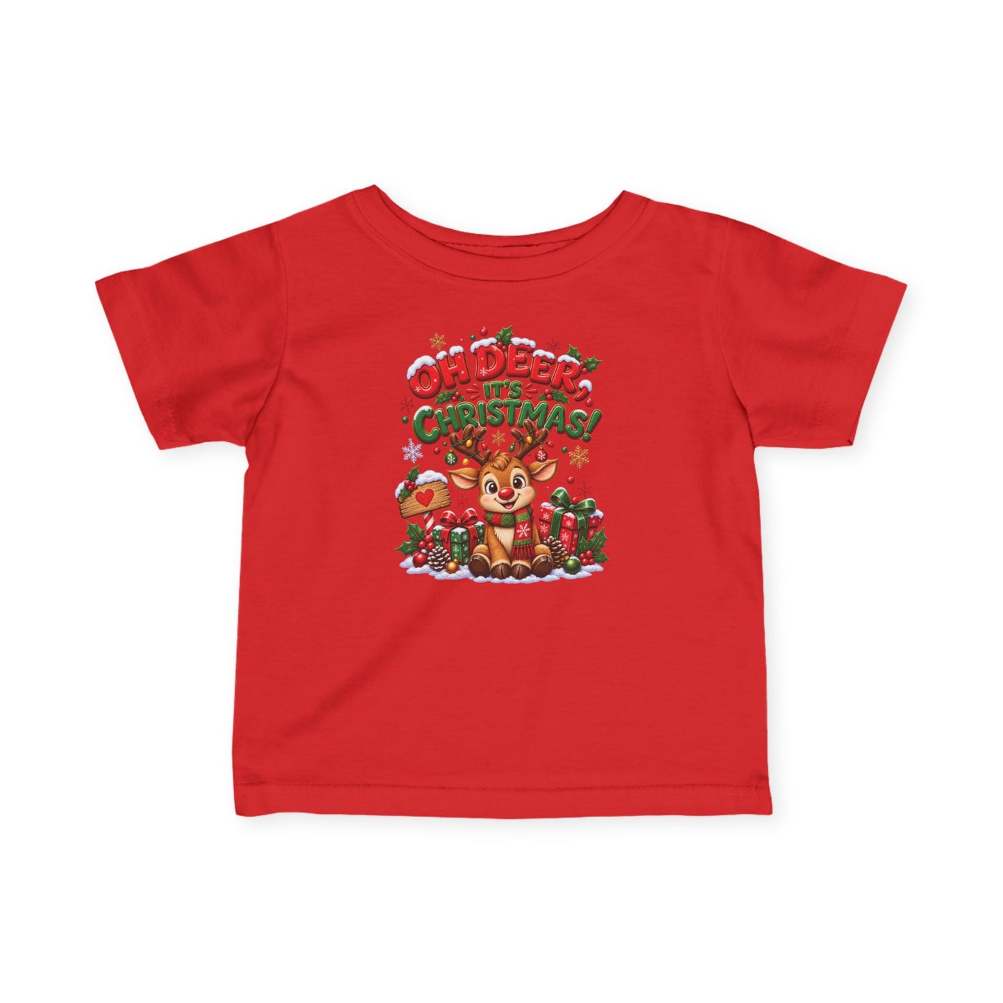 Oh Deer, It’s Christmas! Infant Christmas T-Shirt – Reindeer Tee