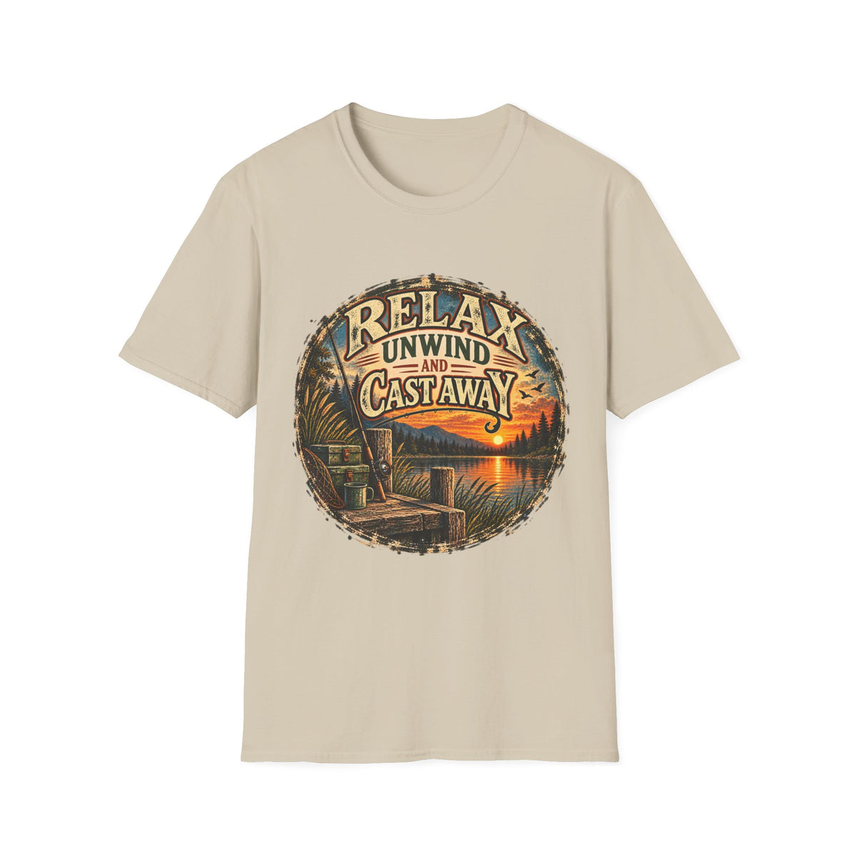 Relax, Unwind & Cast Away Fishing T-Shirt – Vintage Angler Tee