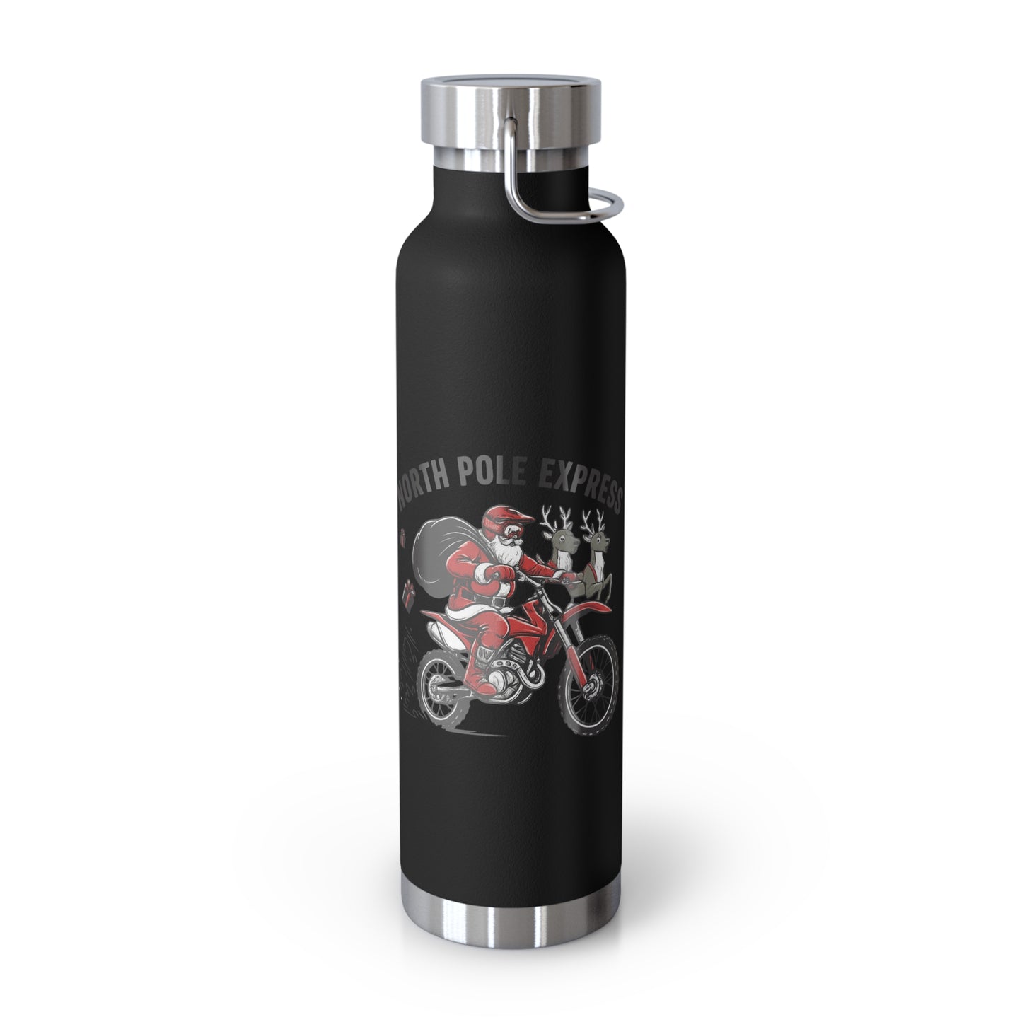 North Pole Express Motocross Christmas Insulated Flask