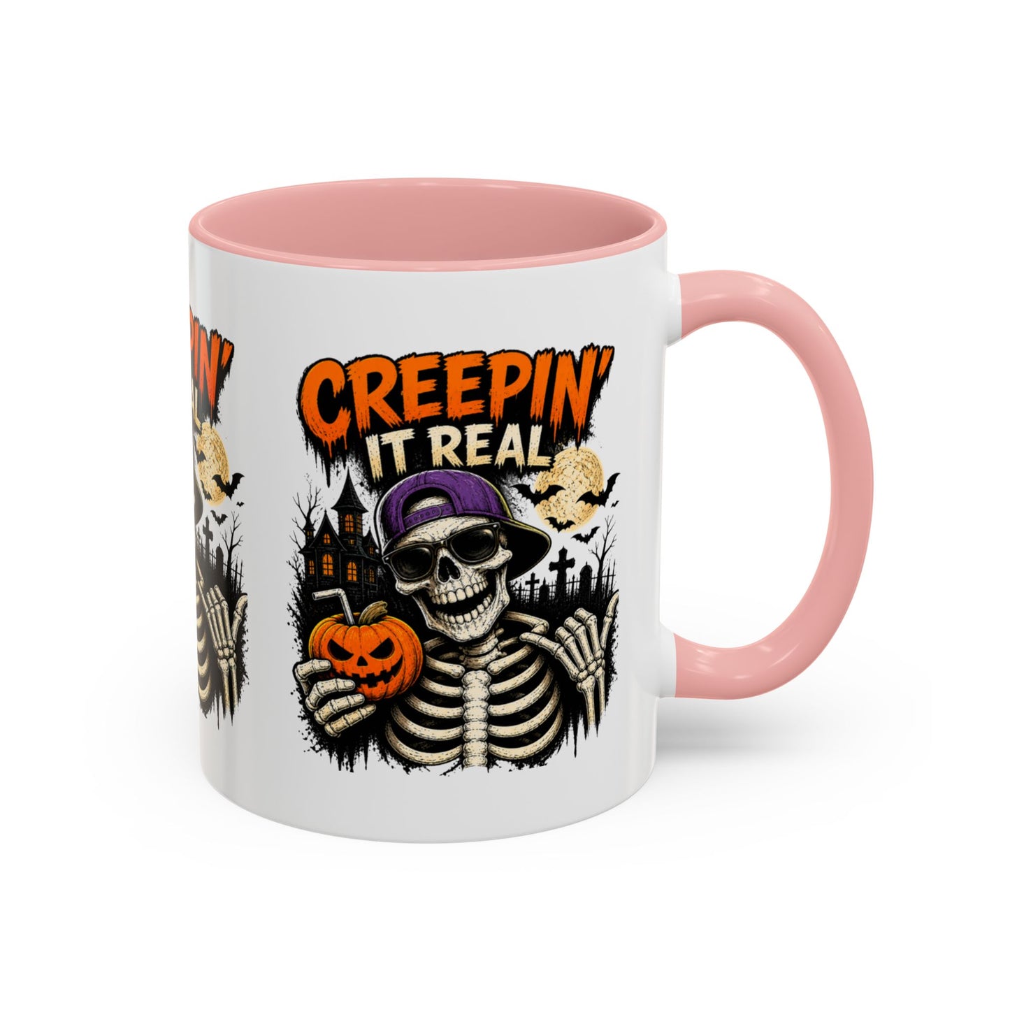 Creepin’ It Real Halloween Accent Mug – Skeleton Coffee Mug