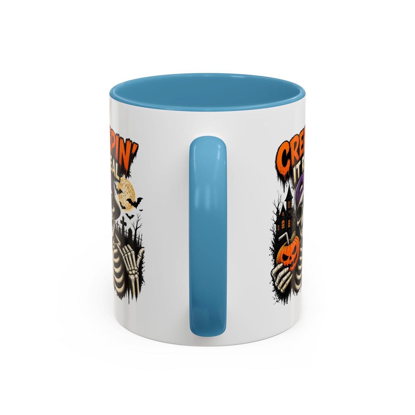 Creepin’ It Real Halloween Accent Mug – Skeleton Coffee Mug