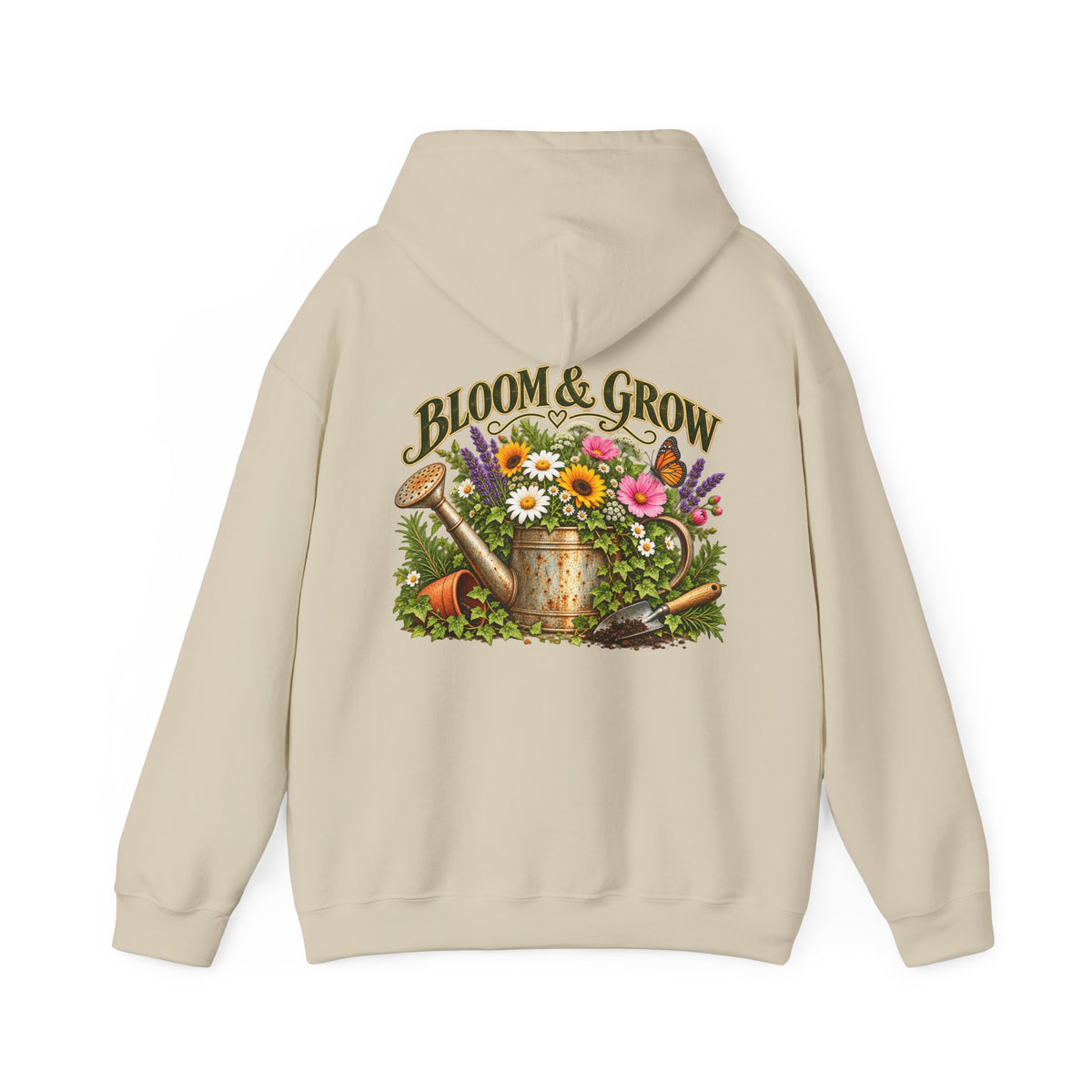 Bloom & Grow Vintage Garden – Back Print Hoodie