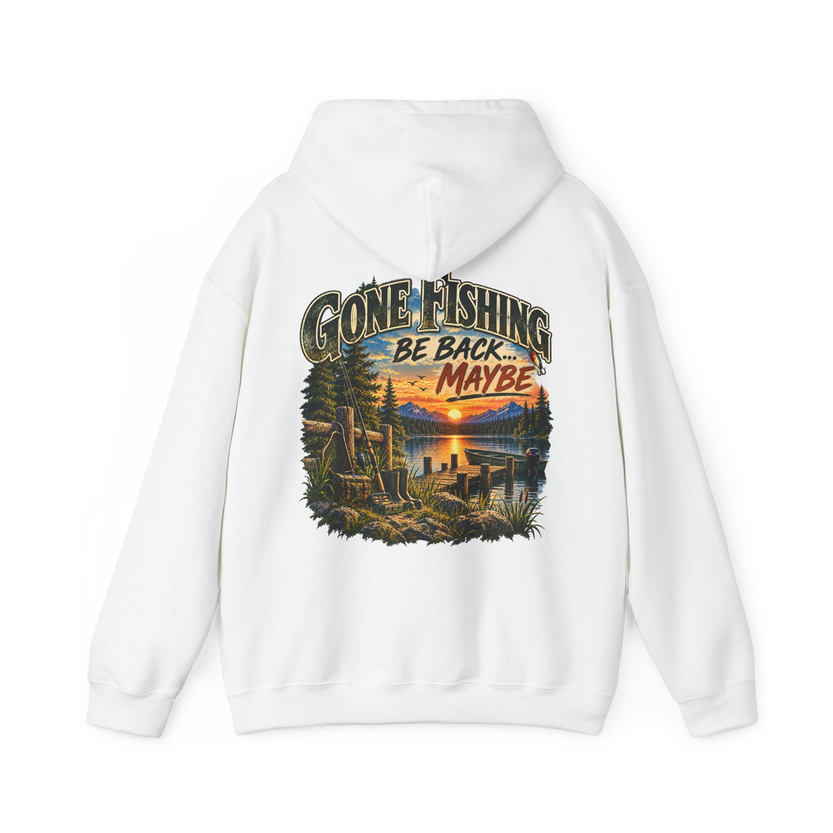Gone Fishing, Be Back… Maybe Back Print Hoodie – Vintage Fishing Hoodie