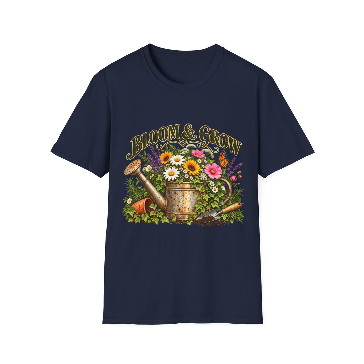 Bloom & Grow Vintage Garden – Front Print T-Shirt