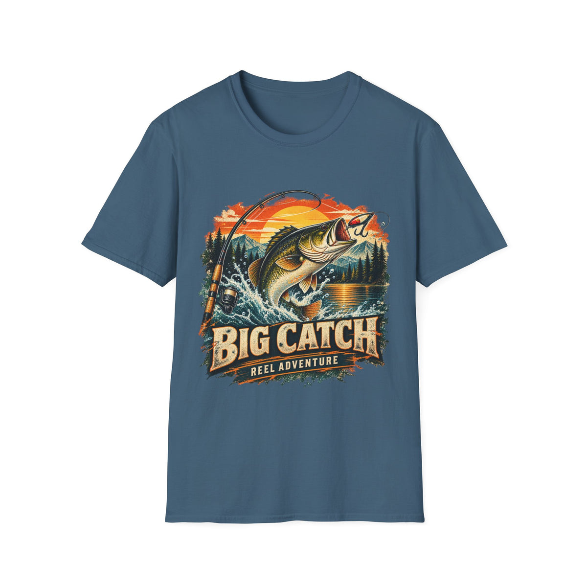 Big Catch Reel Adventure Fishing T-Shirt – Vintage Angler Graphic Tee
