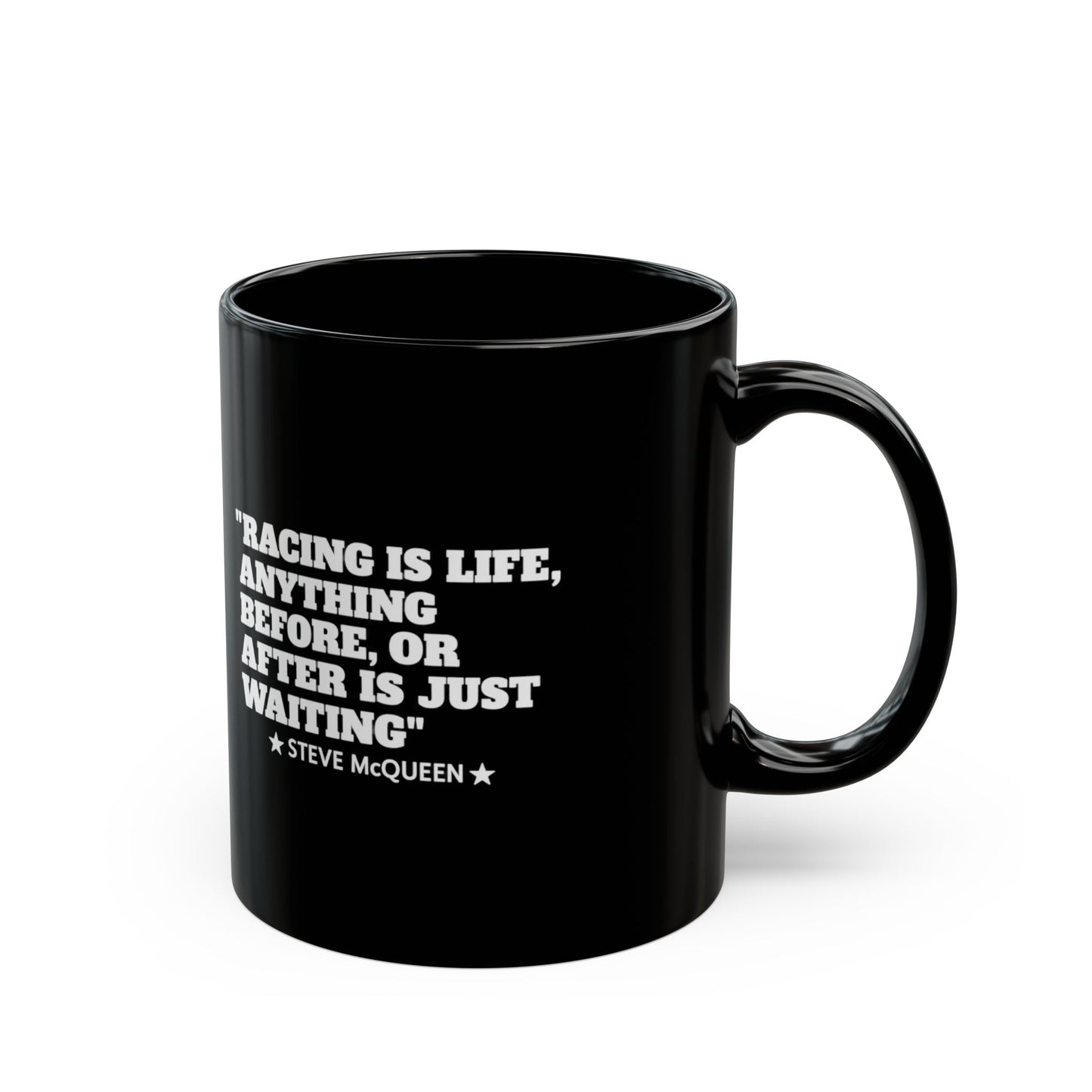 Mojo Moto MX Legends Steve McQueen Quote Black Mug