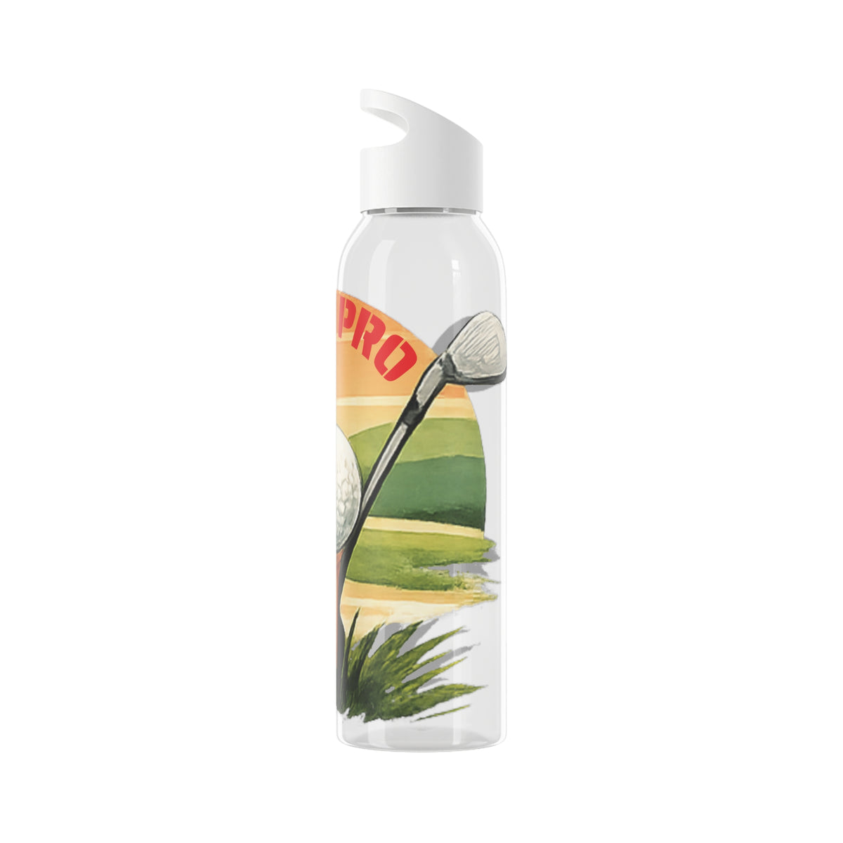 Gourde Golf Pro — Design rétro « Sunset » avec balle et tee de golf