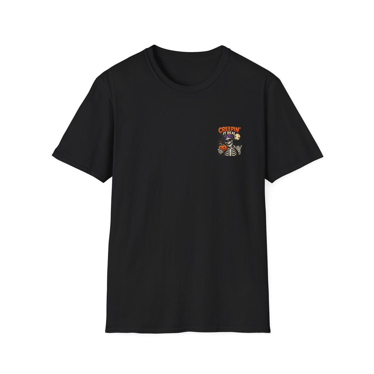 Creepin’ It Real Halloween T-Shirt – Skeleton Graphic Tee