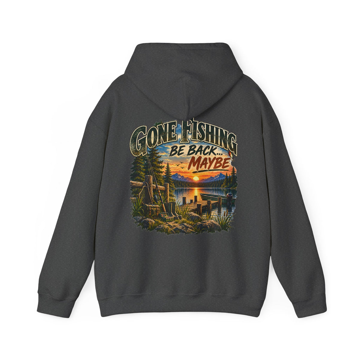 Gone Fishing, Be Back… Maybe Back Print Hoodie – Vintage Fishing Hoodie